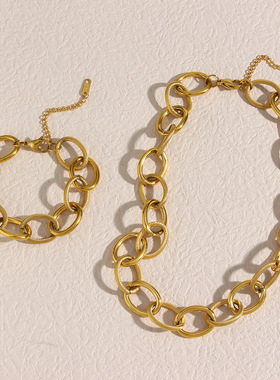 英国george melis欧美冷淡风搭配锁骨链朋克时髦链条金属感手链