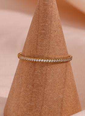 英国george melis欧美ins时尚简约轻奢百搭指环镀18k超细微镶