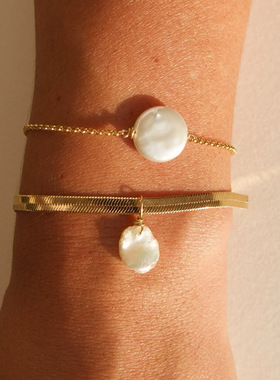 英国George Melis欧美异形不规则巴洛克珍珠手链轻奢高级感淡水