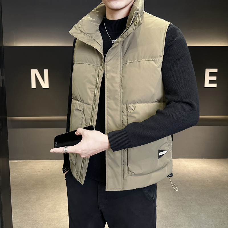 潮流羽绒马甲男秋冬季2024新款休闲痞帅工装马夹男款外套男士冬装 - 图0