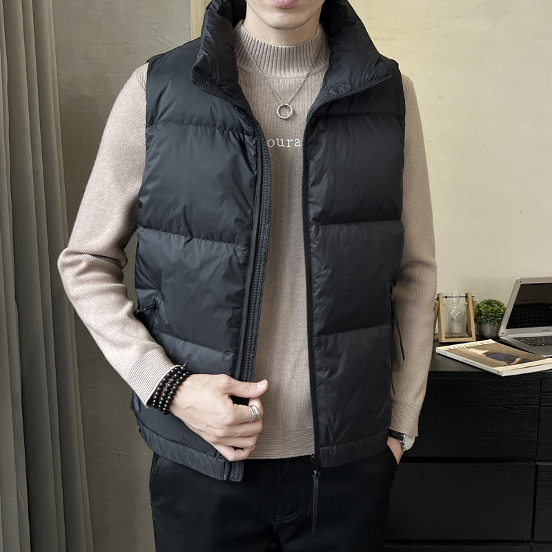 立领羽绒马甲男士短款无袖羽绒服灰鸭绒修身保暖外套马夹背心坎肩,淘宝优惠券,粉丝福利购,淘宝优惠卷