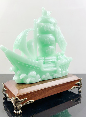 新款上市一帆风顺龙船摆件客厅酒柜家居玄关装饰乔迁礼物