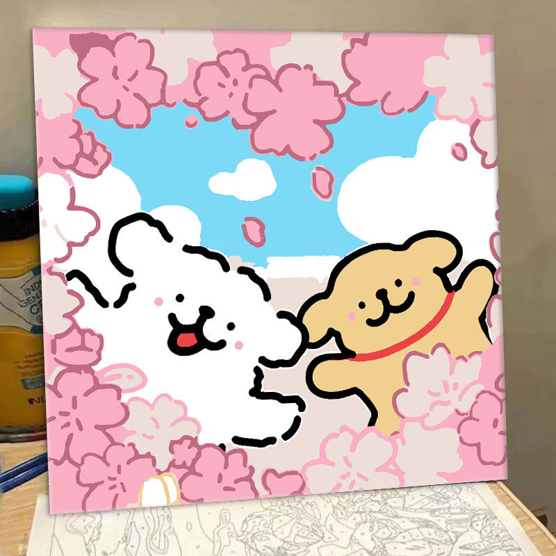 蝴蝶花数字油画diy填充油彩画手工涂色治愈解压涂鸦花卉装饰画,淘宝优惠券,粉丝福利购,淘宝优惠卷