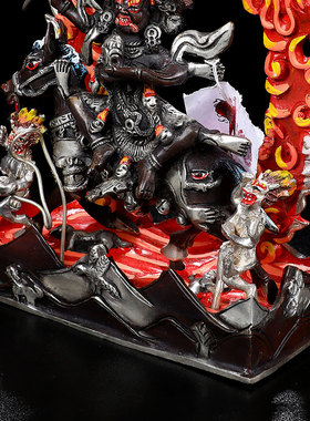 吉祥天母铜佛像手工鎏金尼泊尔进口8寸藏传密宗居家供奉佛像摆件