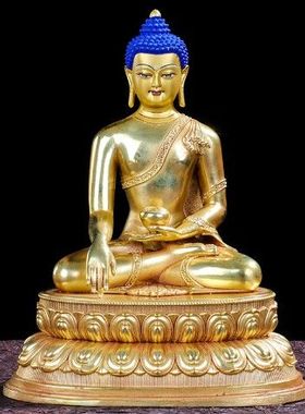 阿弥陀佛释迦牟尼药师佛佛像摆件密宗纯铜居家供奉5寸藏传三宝佛