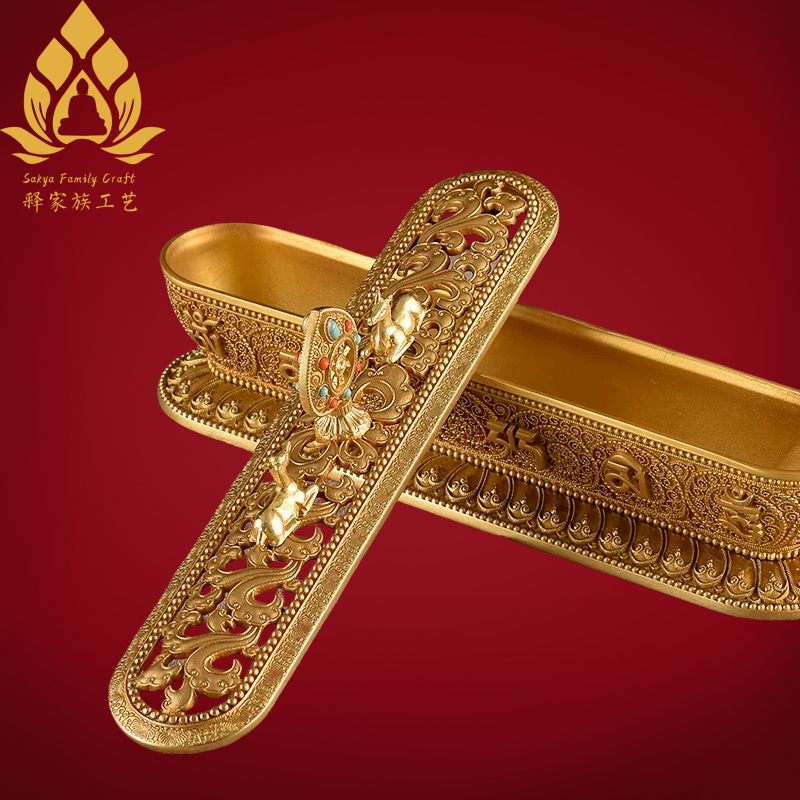 慧宝香炉八炉家用供奉纯铜鎏金八吉祥线香炉藏式密宗居家供奉佛像 - 图2