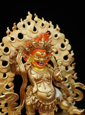 精工金刚手纯铜鎏金菩萨佛像藏传密宗护法像7寸10寸15寸铜佛像