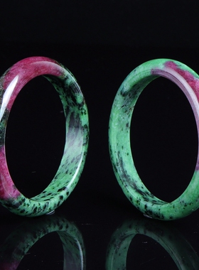 民族风女红绿宝缅甸手镯