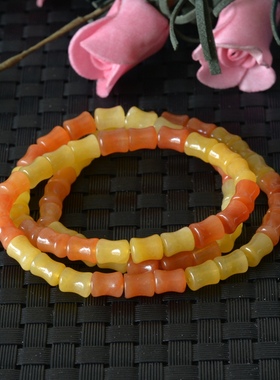 天然新疆戈壁玉竹节多圈手钏