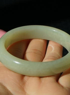 27#内径52mm天然和田玉手镯小手镯小尺寸油润通透青白玉小口径