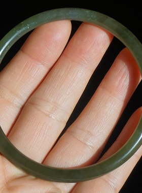 23#异形内径57.5mm天然和田玉手镯叮当手镯正品青白玉手镯细条