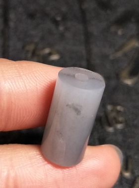 直径8MM新疆和田玉籽料 青花 勒子珠 顶珠腰珠桶珠项链挂坠105#