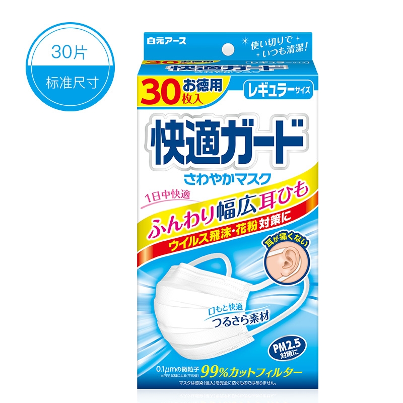 日本白元口罩立体防脱妆防飞沫夏季防晒小脸小颜粉色白色薄款透气-图3