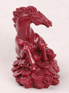 朱砂摆件马上发财公司家居客厅办公室装饰镇宅摆设红色马百财