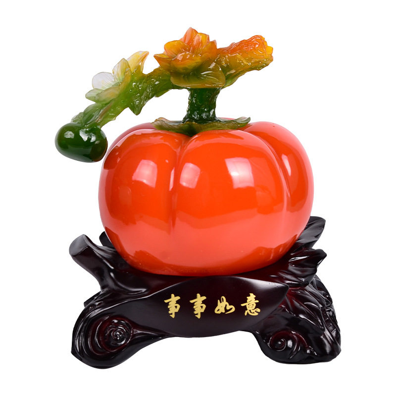 2025年新款柿子家居摆件树脂事事如意装饰品客厅玄关招财乔迁开业,淘宝优惠券,粉丝福利购,淘宝优惠卷