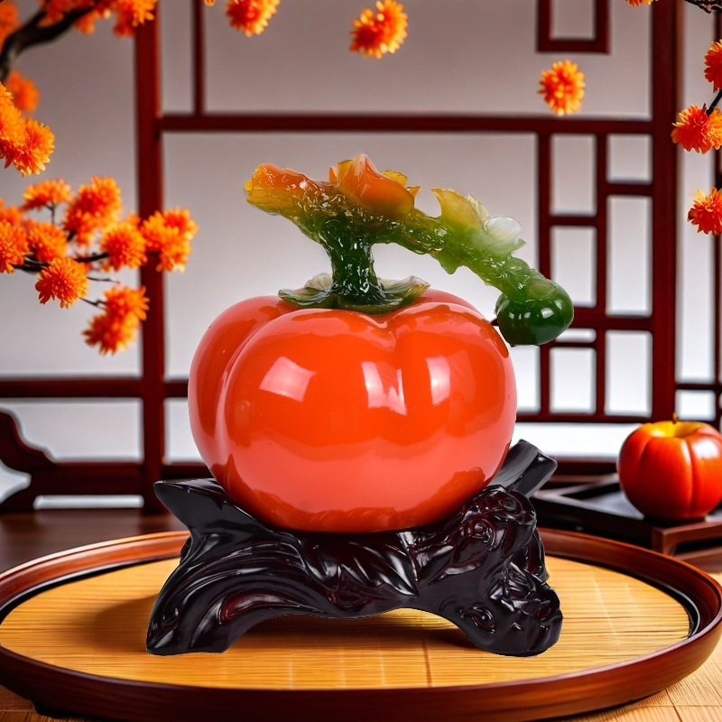 2025年新款柿子家居摆件树脂事事如意装饰品客厅玄关招财乔迁开业,淘宝优惠券,粉丝福利购,淘宝优惠卷