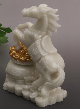 工厂直销夜光描金马元宝摆件家居客厅装饰品招财进宝直播货源批发