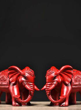 木雕大象摆件大号象一对黑檀木实木大象雕刻乔迁家居装饰工艺礼品