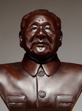 黑檀实木雕刻邓小平头像雕像工艺品摆件家居办公客厅装饰商务礼品