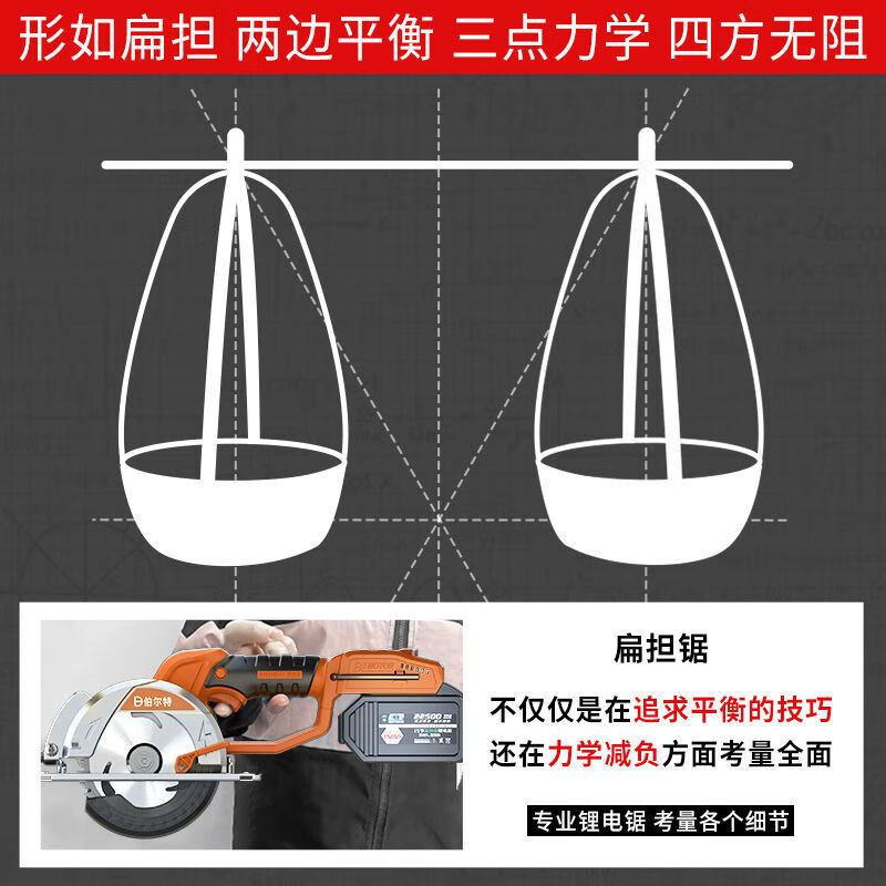 伯尔特扁担锯用88VF电池5.5寸锂电电圆锯无刷充电手持式木工电锯