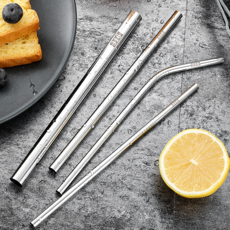 短款316不锈钢吸管马克杯金属吸管家用儿童孕妇循环使用环保饮管 - 图2