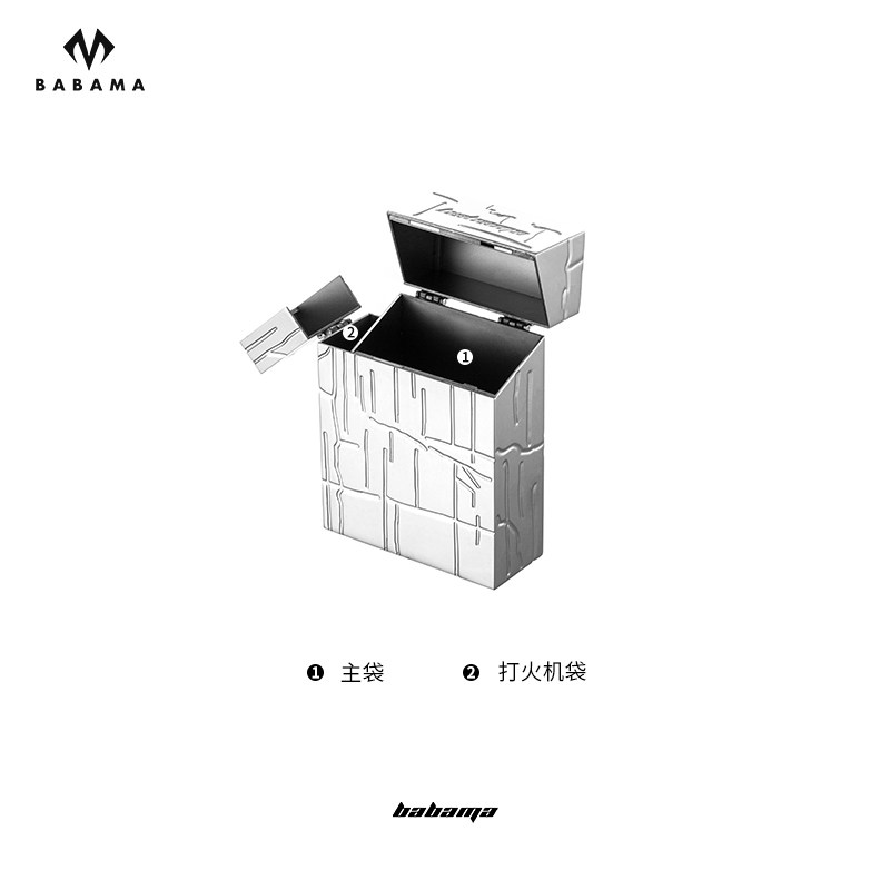 babama新款2024烟盒包男小众小方包链条潮流合伙人同款单肩斜挎包 - 图3