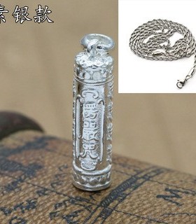 饰品纯银楞严咒嘎乌盒吊坠泰银复古男女装舍利子项坠包邮
