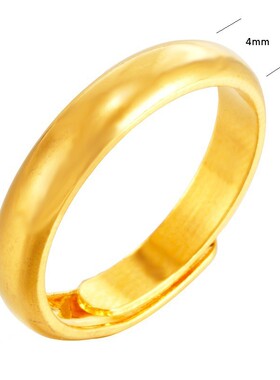 沙金戒指女士久不掉色小众甜美仿黄金开口女戒铜合金配饰新品批发