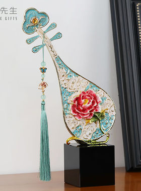南初先生珐琅彩琵琶摆件新中式家居装饰品客厅书房办公桌摆件乔迁