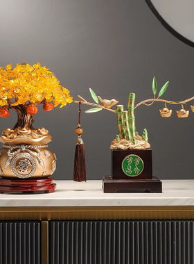 赟娅节节高升新中式竹子摆件办公室入户玄关高档开业乔迁新居送朋