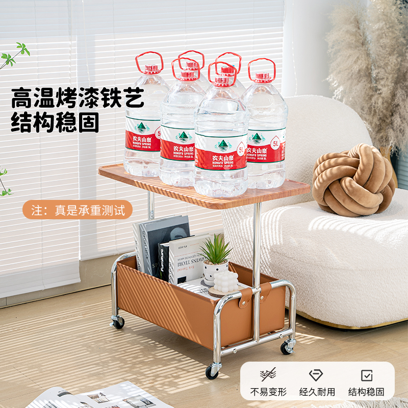 创意边几轻奢高级感可移动茶几沙发边柜小推车置物架卧室床头桌子 - 图1