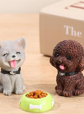 创意小狗狗树脂摆件车内饰品家居装饰办公桌摆设可爱摇头生日礼