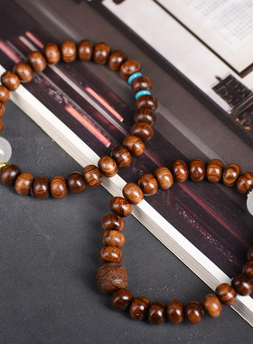 算盘珠DIY款式黄花梨木紫光檀沉香木佛珠结缘走量小单圈文玩手链