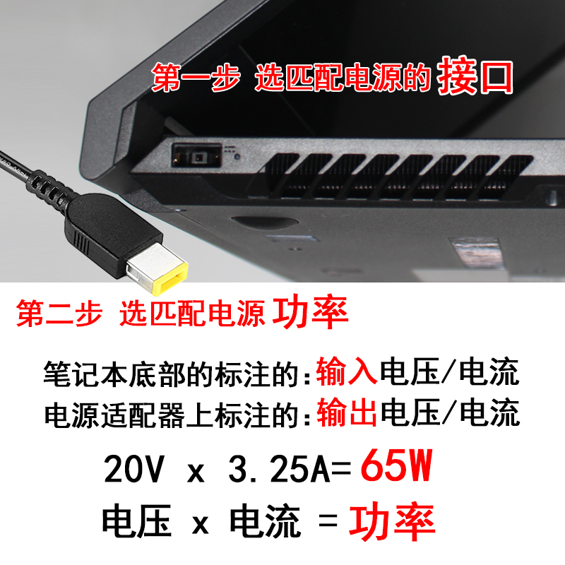 Lenovo联想原装Z501 Z40 Z50-70/75 Z41 Z51-70 Z505方口带针笔记本电脑电源适配器65W充电器20V 3.25A电源线-图1