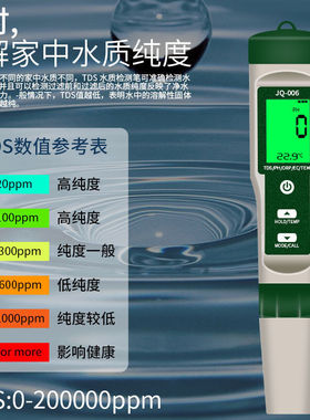 黛惑ph检测笔10合1水质检测笔PH/TDS/EC/盐度/SG/ORP/富氢/电阻率