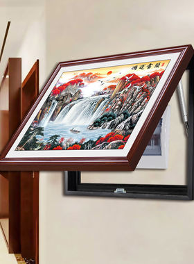 天尚喷画电表箱山水装饰画遮挡箱配电箱电闸盒免打孔新中式液压上