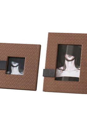 高级轻奢简约编织皮革相框