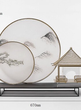 新中式金属宝塔建筑摆件