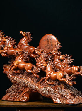 匠驴八骏雄风招财马摆件办公室办公桌面摆设公司大堂前台乔迁开业