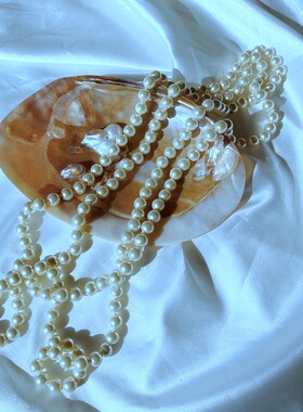 珍珠项链女款2025新款爆款叠戴颈链夸张长款毛衣链高级感旗袍配饰