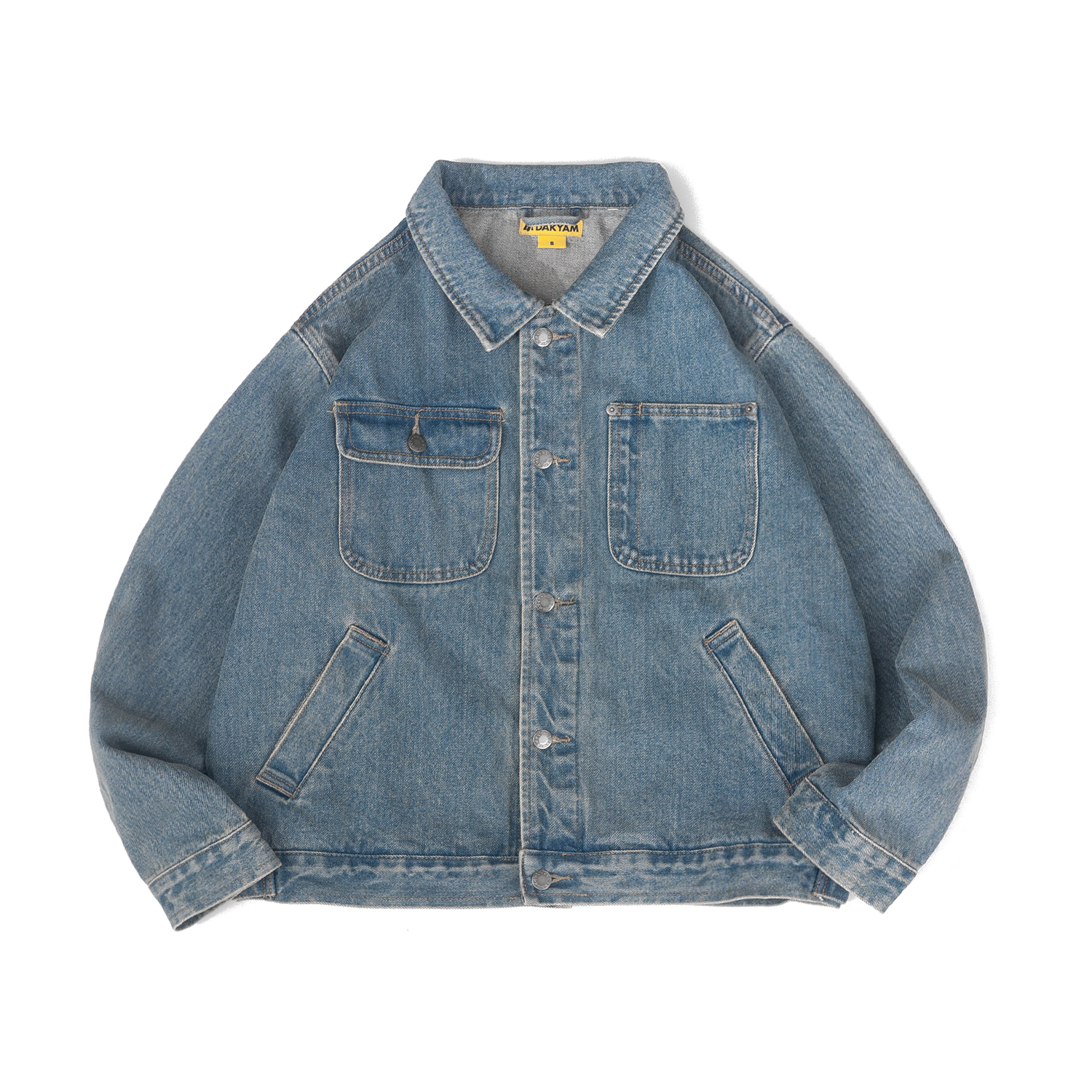 DAKYAM(达人)2024A/W Vintage Work Jacket 洗水工装短款牛仔夹克 - 图3