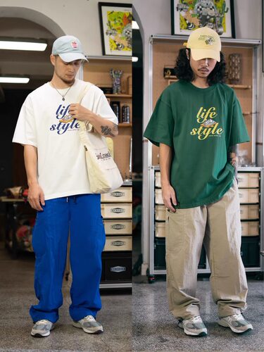 食钓SDGR Life style印花短袖T恤日常休闲卡通印花纯棉tee - 图1