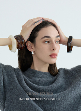 欧美不规则设计感树脂亚克力手镯