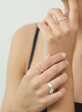 G/S极简高级感银色开口戒指叠戴