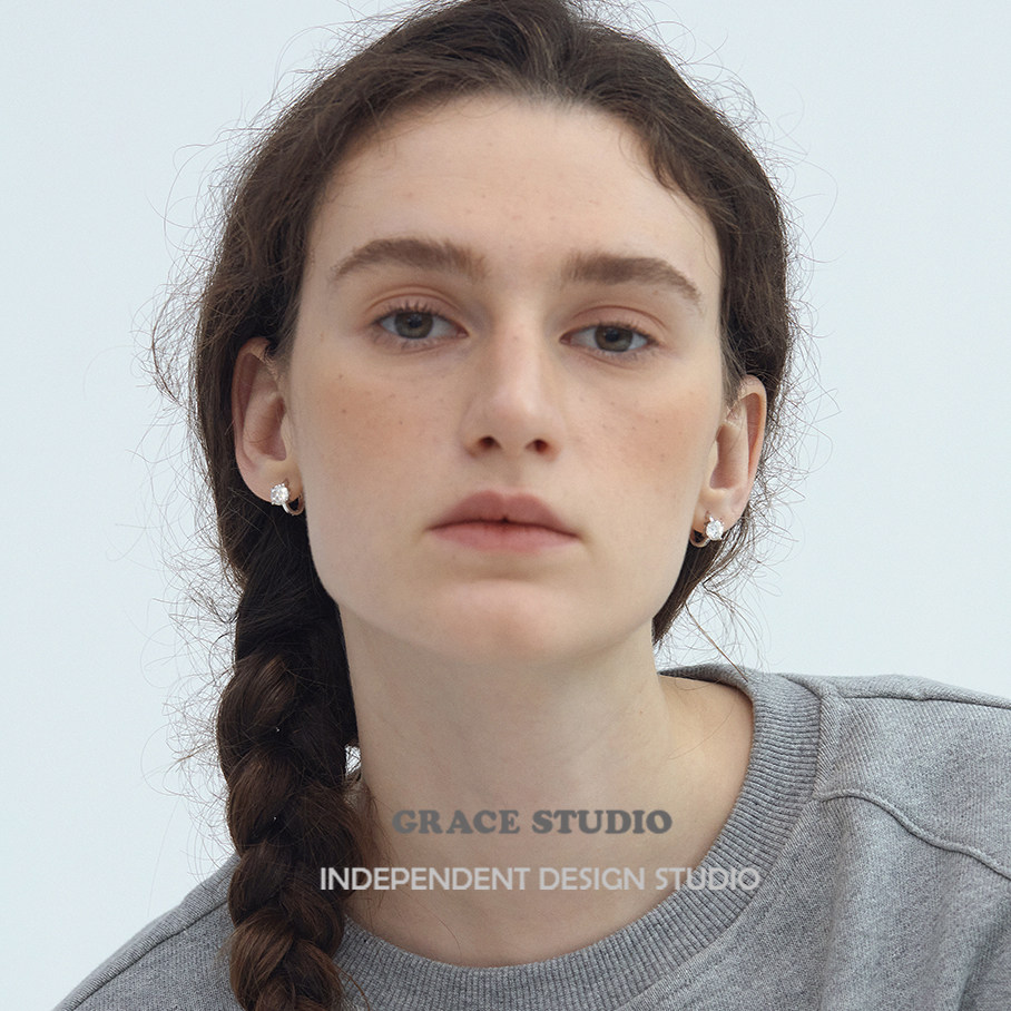 G/S经典款 轻奢超闪莫桑钻纯银耳扣耳圈火彩钻石首饰耳环耳饰女,淘宝优惠券,粉丝福利购,淘宝优惠卷