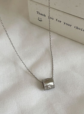 拉丝金属星芒吊坠项链女简约小众个性时尚气质优雅百搭颈链锁骨链