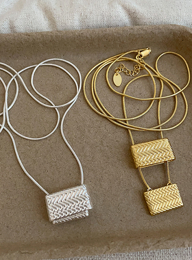 韩系小众编织包包金属吊坠项链设计感个性潮流时尚百搭颈链锁骨链