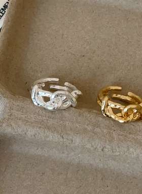 扭结不规则线条肌理感金属戒指女设计感个性时尚潮流百搭指环戒子