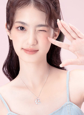 舞蝶伴月项链女轻奢小众夜光珐琅蝴蝶锁骨链高级感送女友