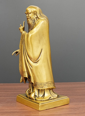 老子道祖黄铜摆件太上老君神像三清铜像家居供奉